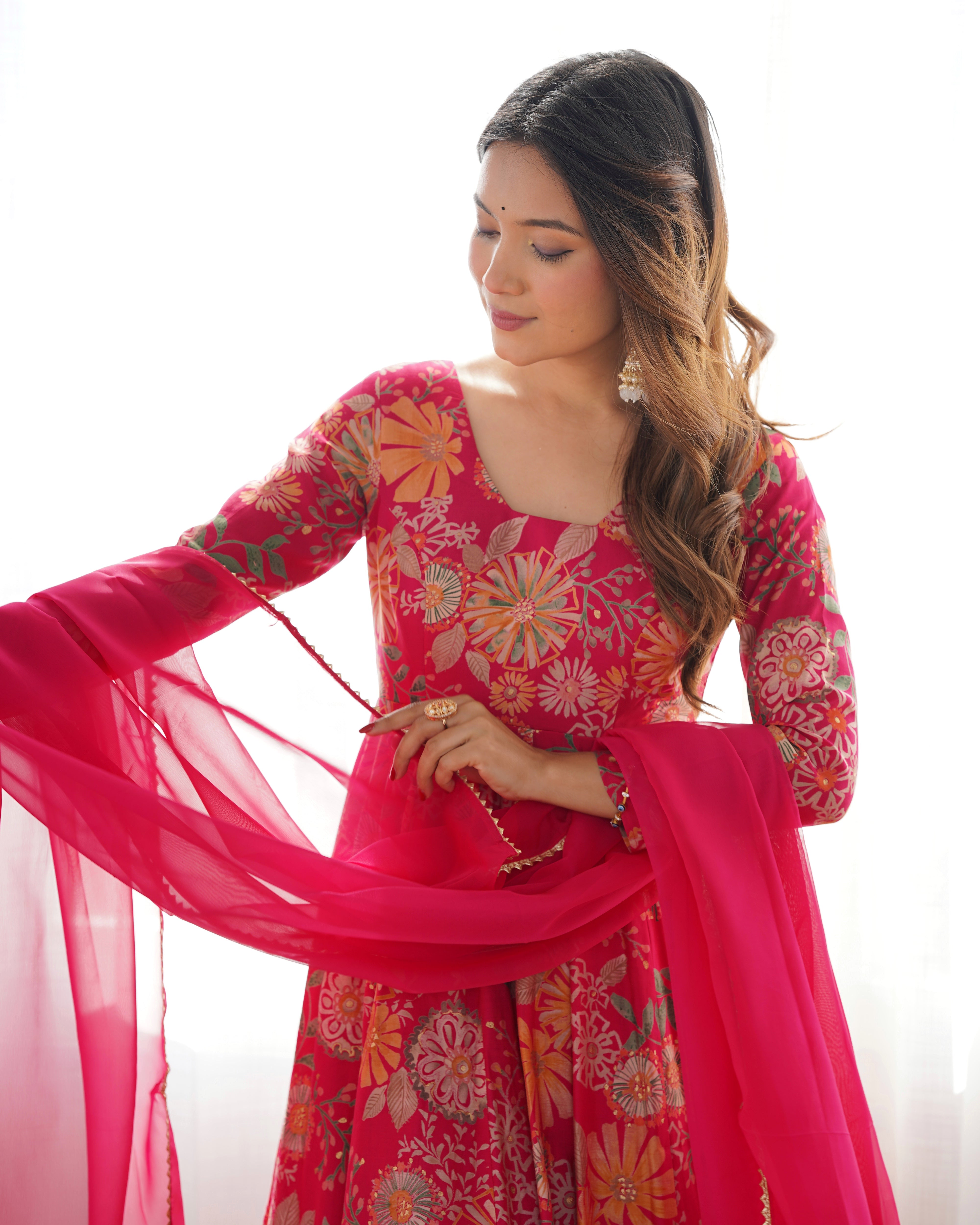Beautiful Floral Design And Super Kurta Set
