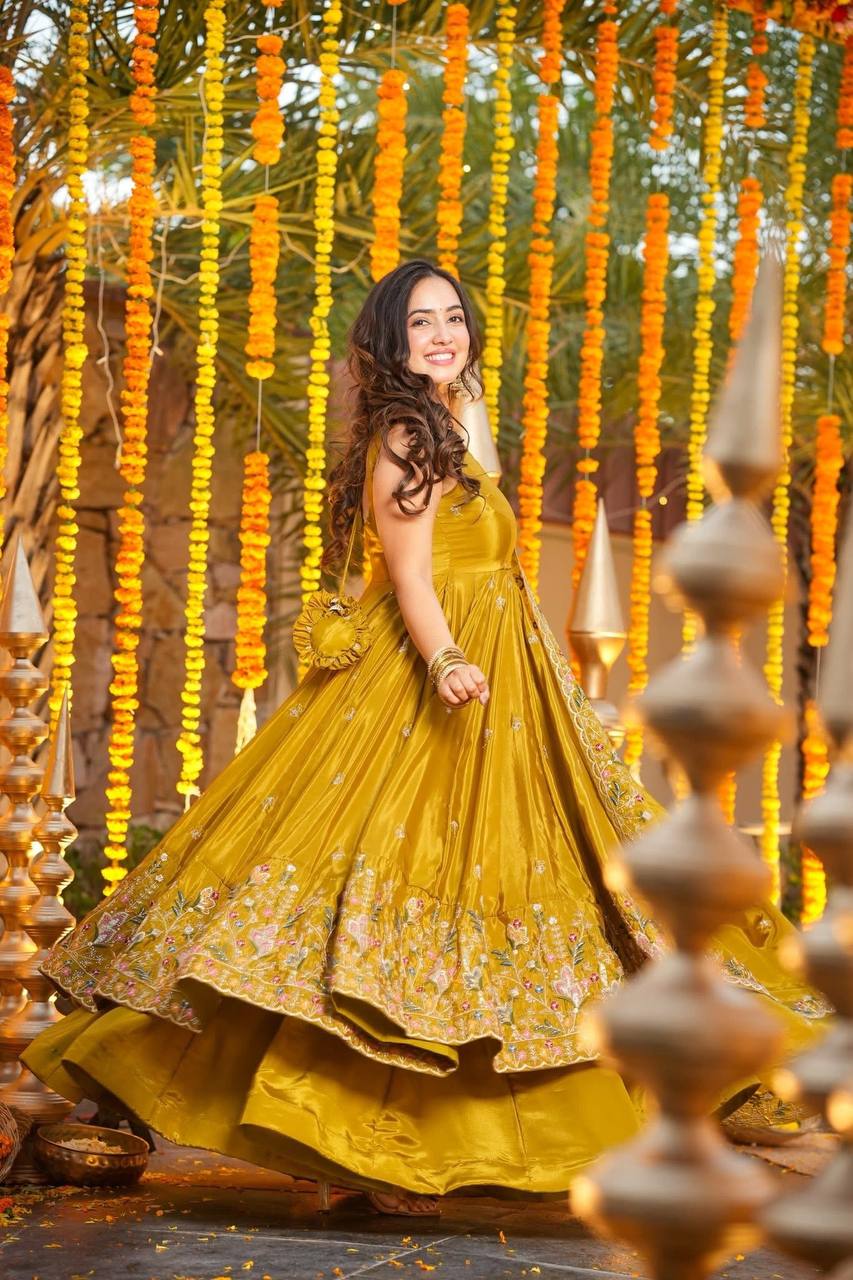 Luxury Floral Embroidered Anarkali Suit Set